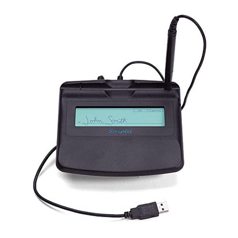 RENEWED Scriptel ST1570-6FT ProScript Signature Pad – 1x5 LCD, Backlit Display, USB Interface – Electronic Signature Capture Device