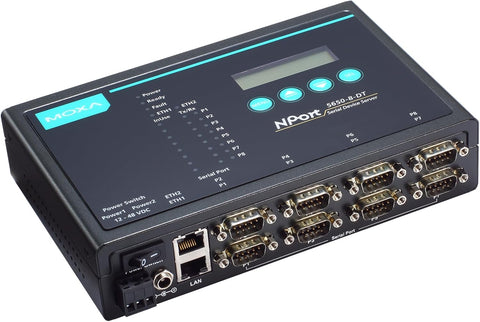 Renewed Moxa NPort 5650I-8-DT 8-Port Serial Device Server with Optical Isolation