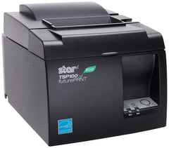 Renewed Star MicronicsTSP143IIU US ECO - Thermal Receipt Printer - Cutter - USB - Gray - Internal Power Supply and Cable Included (Renewed)